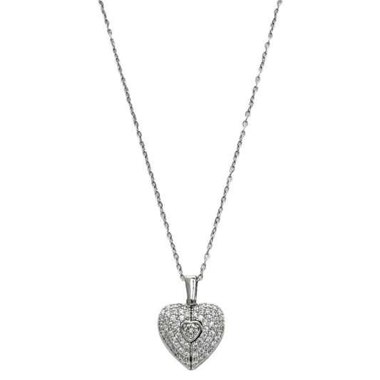 Stainless Steel Necklace With Heart Locket [Split]